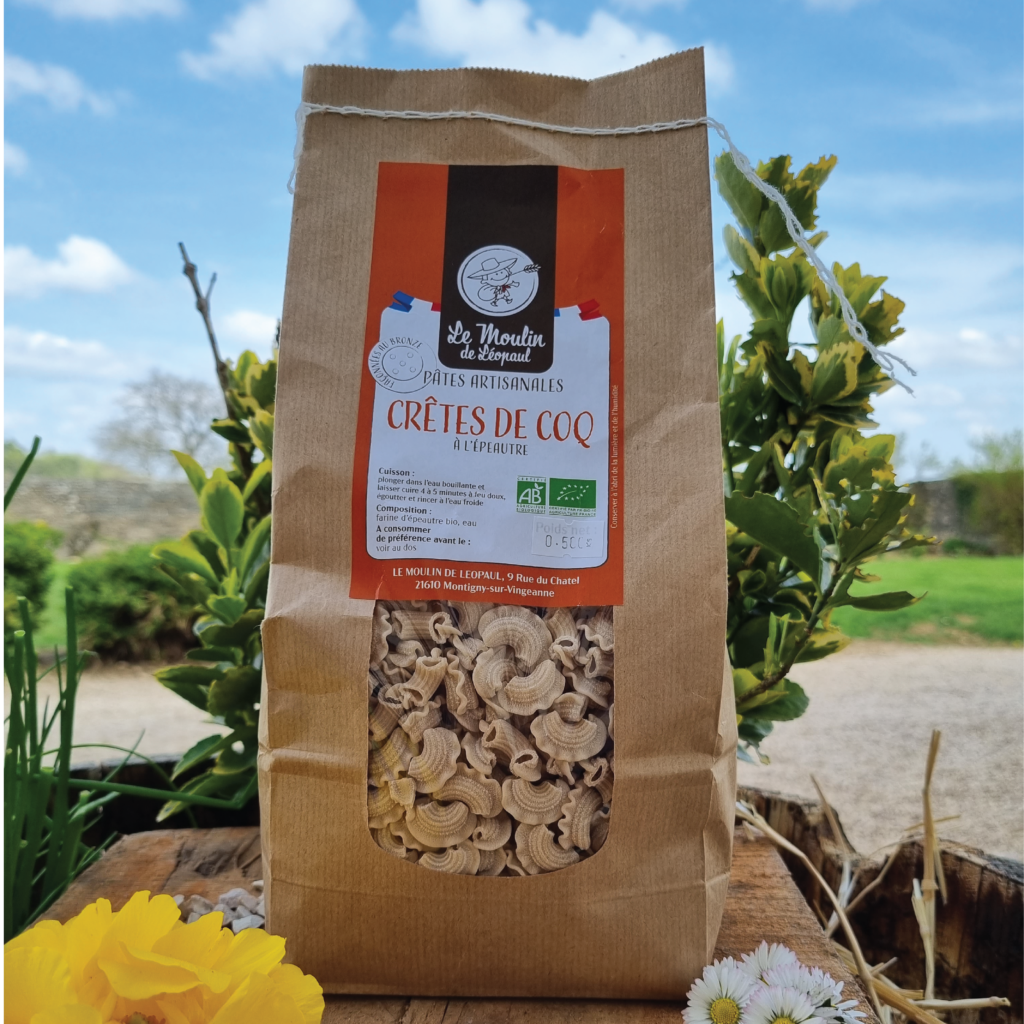Pâtes crêtes de coq à l'épautre Ferme de la Motte Giron