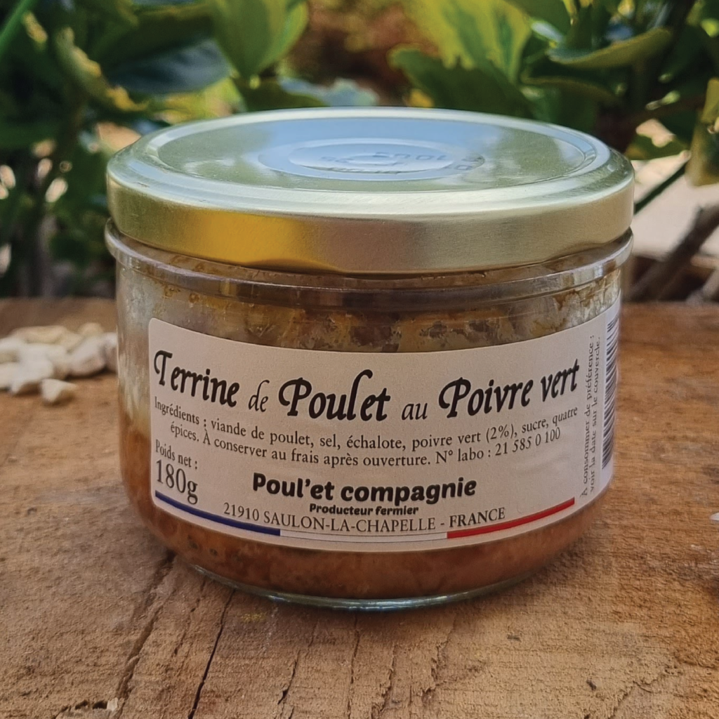 Terrine de poulet au poivre vert Ferme de la Motte Giron