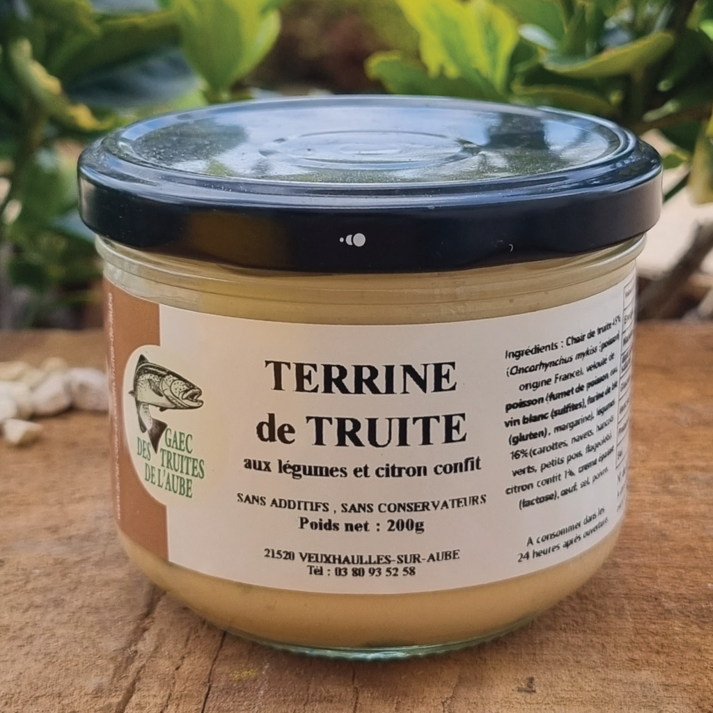 Terrine de truite aux légumes et citron confit Ferme de la Motte Giron